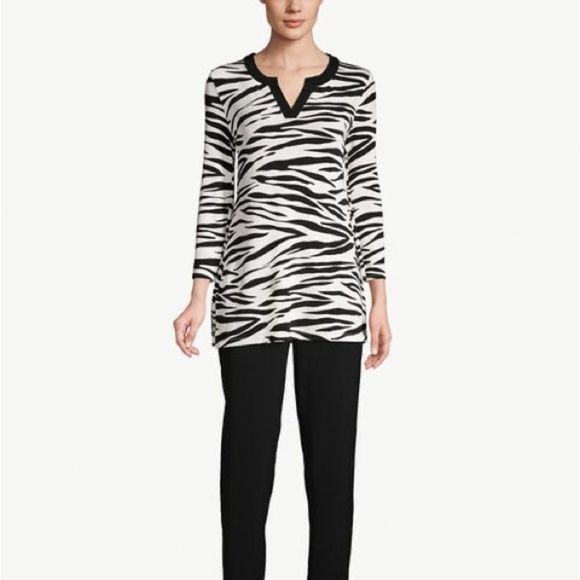 Chico's Tops - Classic Zebra-Print
Split-Neck Top